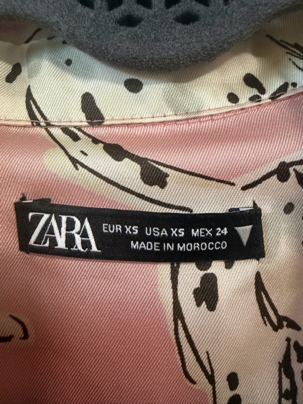 Zara Pink Dalmatian Dog Print Satin Shirt Dress Midi Long Sleeve XS - Picture 4 of 16